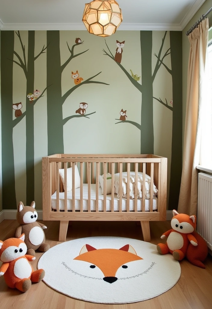 27 Nursery Room Design Ideas - 1. Whimsical Woodland Theme