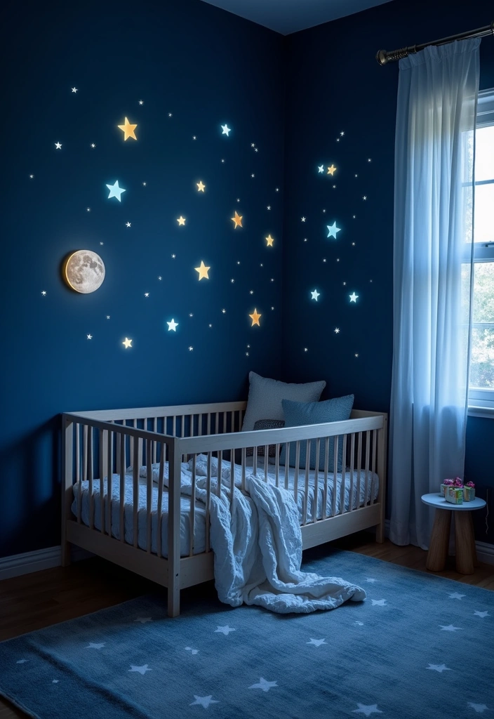 27 Nursery Room Design Ideas - 16. Starry Night Theme