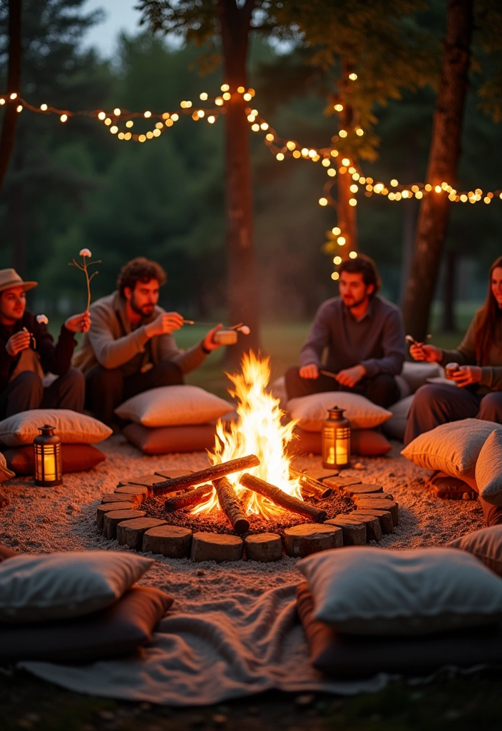 27 Outdoor Baby Shower Ideas That Will Delight Any Mom-to-Be - 10. Cozy Campfire Gathering