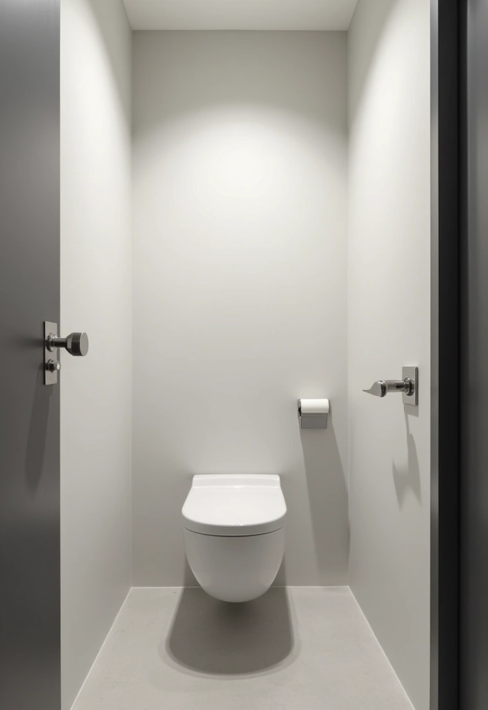 27 Small Toilet Room Ideas: Transforming Tiny Spaces into Chic Sanctuaries - 10. Minimalist Approach