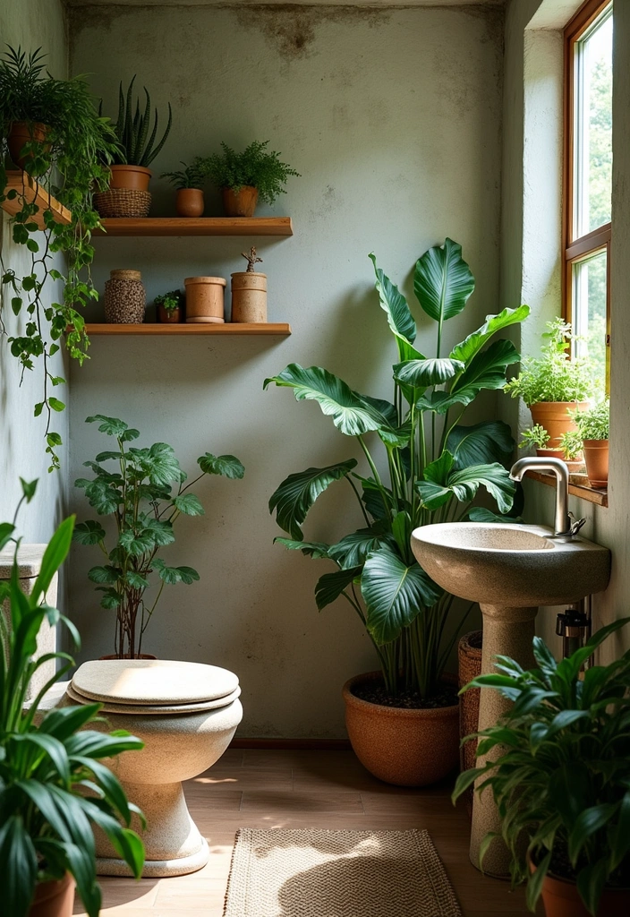 27 Small Toilet Room Ideas: Transforming Tiny Spaces into Chic Sanctuaries - 14. Biophilic Design