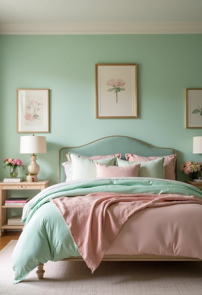 27 Spring Bedroom Ideas - 2. Soft Pastel Palette