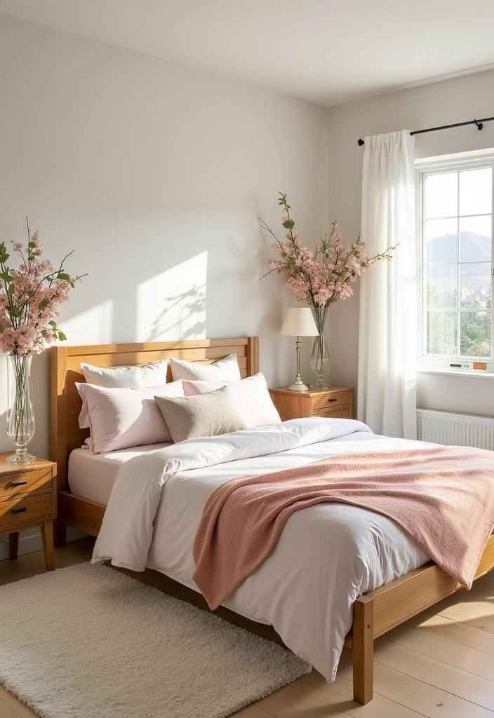 27 Spring Bedroom Ideas - 9. Seasonal Decor Switch