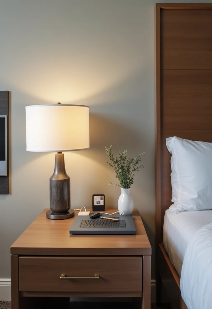 27 Stylish and Inviting Guest Room Decor Ideas - 14. Incorporating Technology