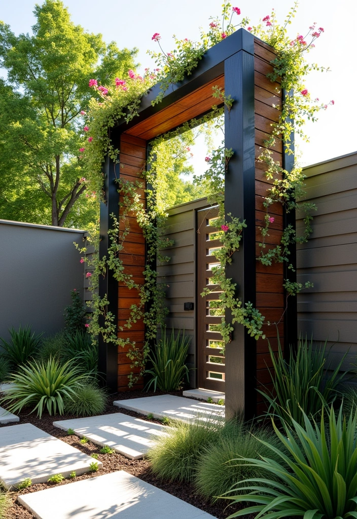 27 Trellis Ideas to Elevate Your Home Decor - 20. Trellis with a Modern Twist