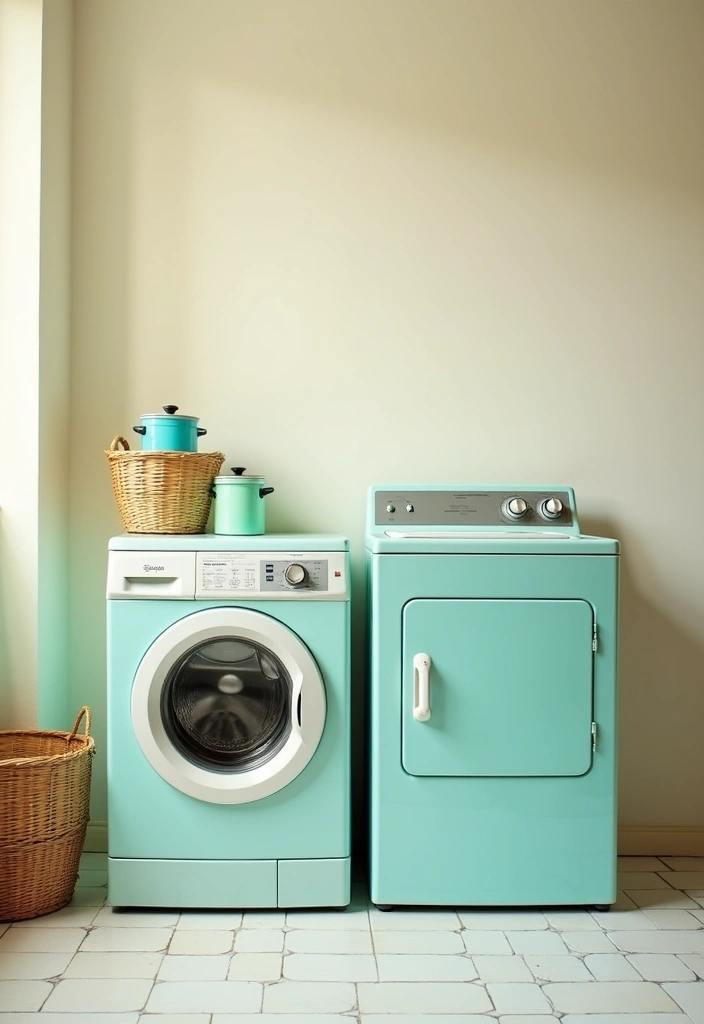 27 Vintage Laundry Room Decor Ideas - 7. Retro Appliances