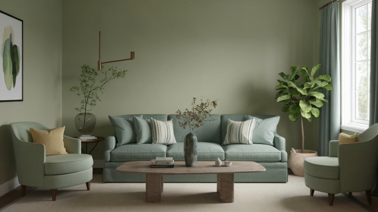 27 Serene Green Living Room Decor Ideas