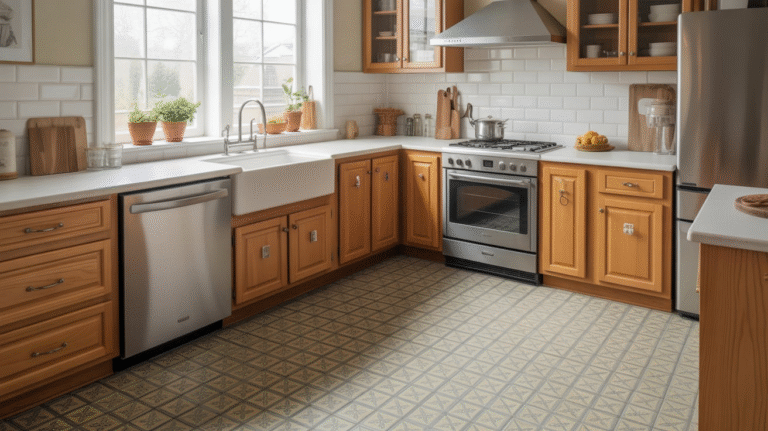 27 Vibrant Kitchen Flooring Ideas to Complement Oak Cabinets