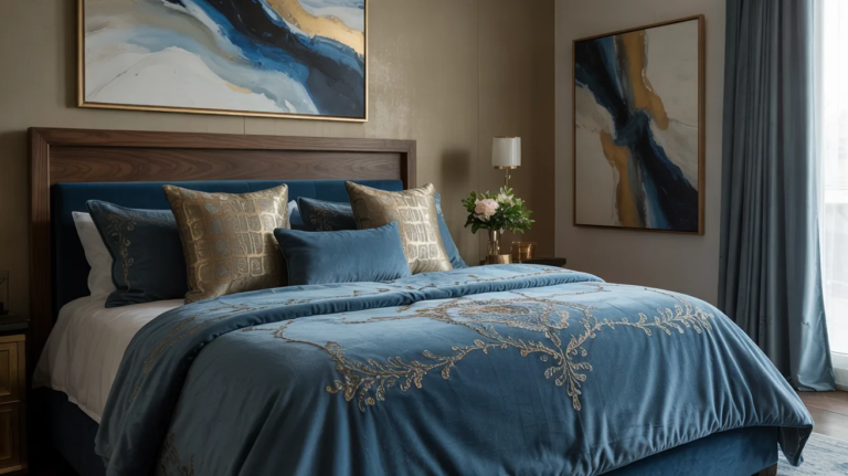 19 Blue and Gold Bedroom Ideas