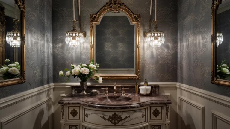24 Burgundy Powder Room Ideas